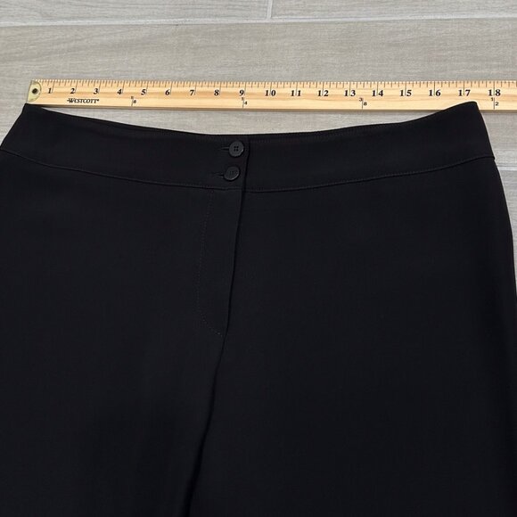 Armani Collezioni Mid Rise Wide Leg Silk Blend Trouser Pants in Black Size 12 - Picture 10 of 16